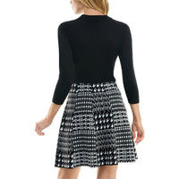 Juniors Womens Houndstooth Mini Sweaterdress