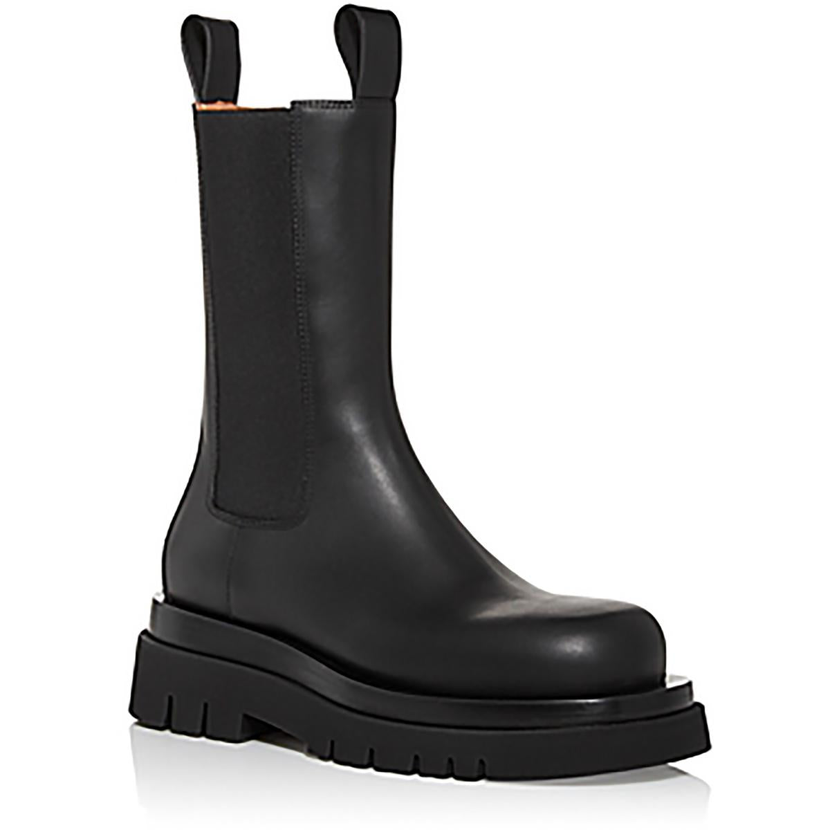 Lug Leather Chelsea Boots Womens Lugged Sole Leather Chelsea Boots 39 Medium Black