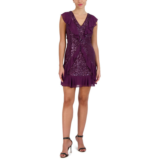 Womens Sequined Short Cocktail and Party Dress
