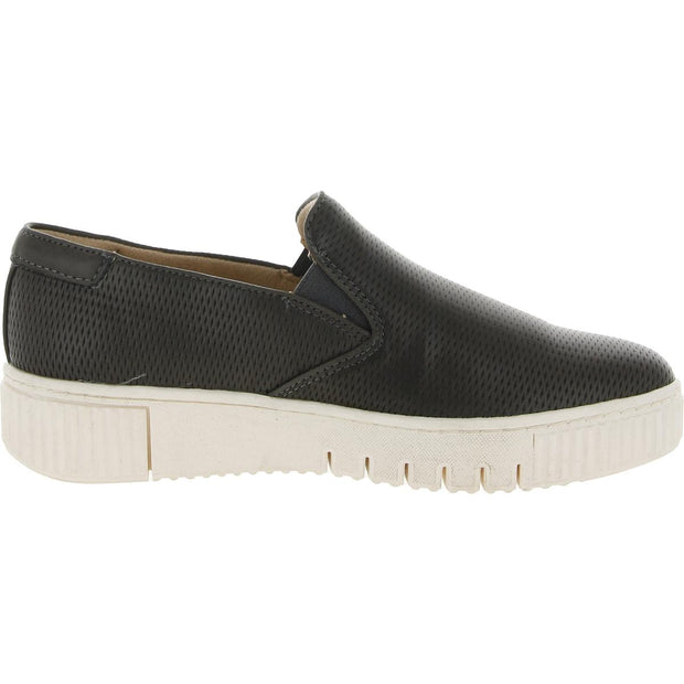 Tia Womens Faux Leather Comfort Slip-On Sneakers