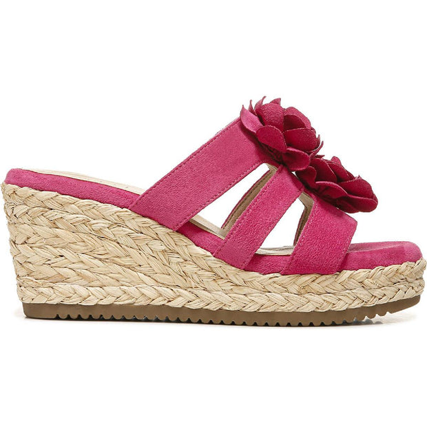 Oodles-Flwr Womens Slip On Wedge Sandals