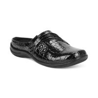 Holly Womens Mules Black Patent Croc