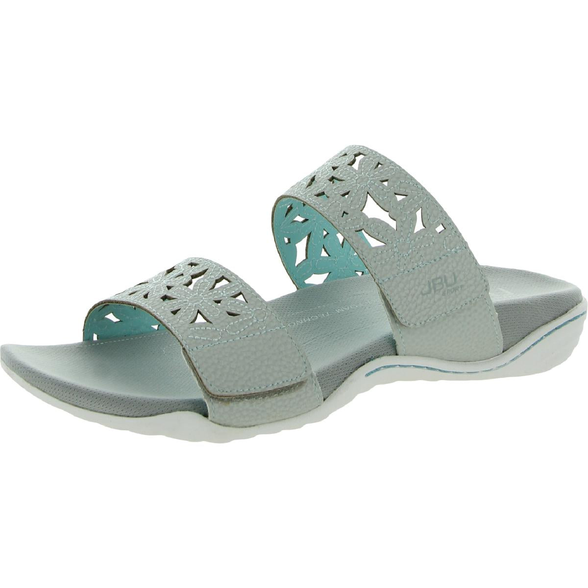 Wildflower Womens Faux Leather Slide On Slide Sandals