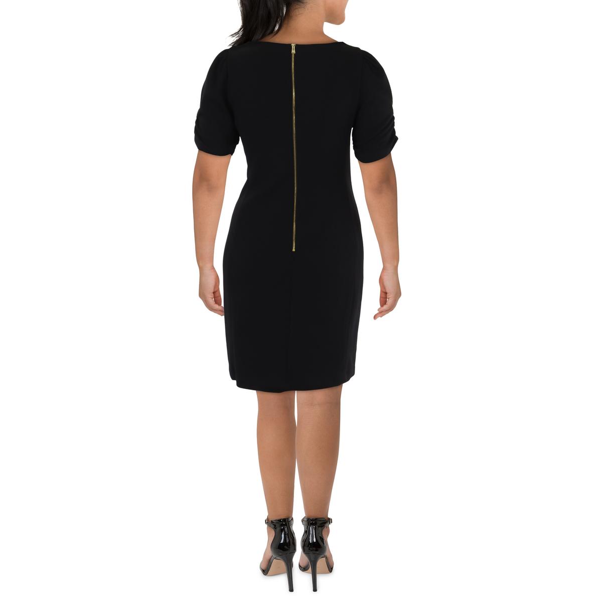 Womens Pleated Crepe Cocktail And Party Dress