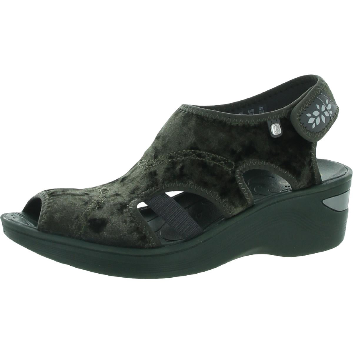 Womens Velvet Slingback Wedge Sandals