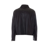Loewe Men Zip Leather Jacket With Mini Anagram Logo