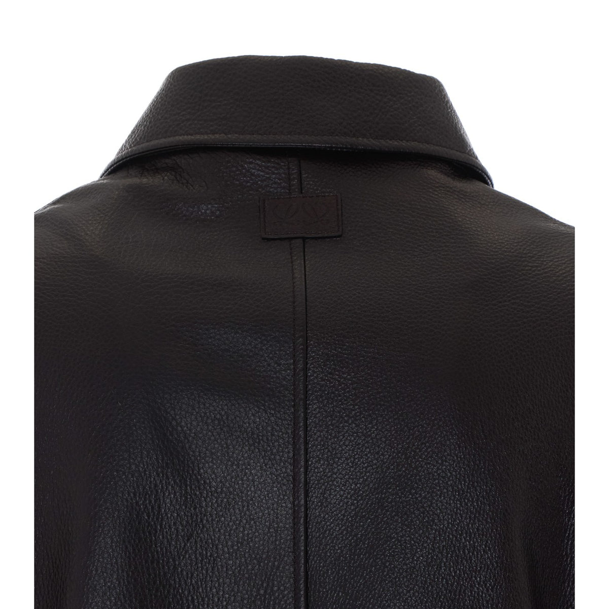Loewe Men Zip Leather Jacket With Mini Anagram Logo