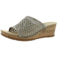 FLOSSEY Womens Cork Wedge Sandals Champagne