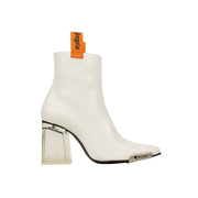 PALM ANGELS White Block Heels Ankle Boots