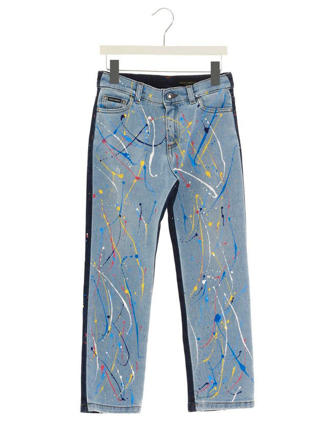Dolce  Gabbana Paint print jeans