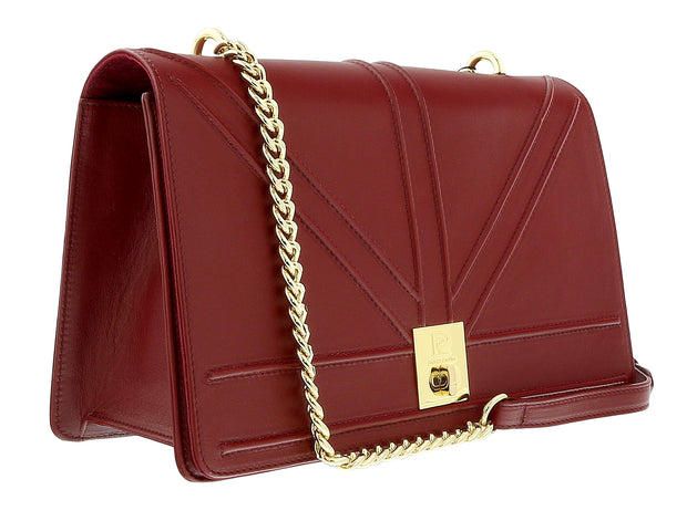 Pierre Cardin Burgundy  Leather Medium Structured Shoulder Bag