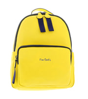 Pierre Cardin Yellow Leather Classic Medium Double Zip Fashion Backpack