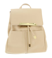 Pierre Cardin Beige Leather Classic Medium Fashion Backpack