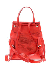 Pierre Cardin Red Leather Metallic Star Studded Medium Fashion Backpack