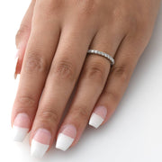1 1/3Ct Diamond Eternity Wedding Ring 14K White Gold