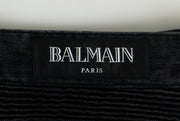 BALMAIN PARIS Black Cotton Denim Biker Jeans