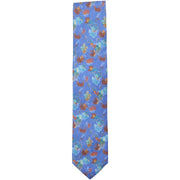 Men's Abstract Floral Printed Tie with Circular Overlay Print Apparel