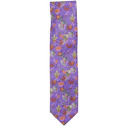 Men's Abstract Floral Printed Tie with Circular Overlay Print Apparel