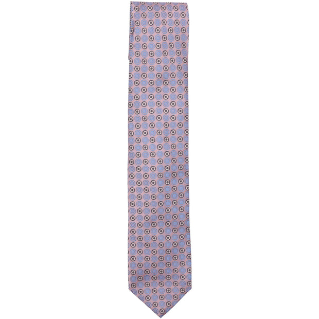 Men's Geometric Circular Patterned Silk Tie Apparel
