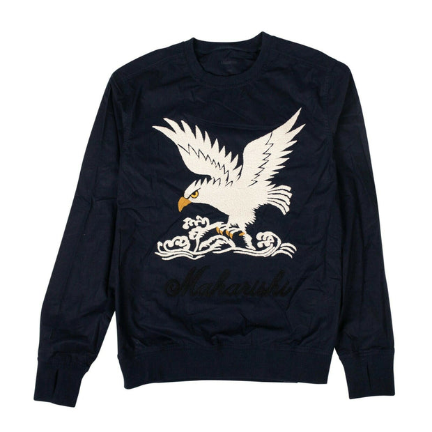 MAHARISHI Navy Blue Organic Cotton Eagle Woven Track Top