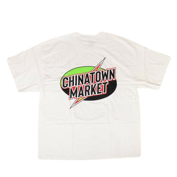 CHINATOWN MARKET White Cotton Lightning Logo T-Shirt