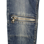 UNRAVEL PROJECT Blue Triple Zip Skinny Fit Jeans