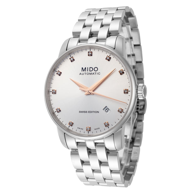 Mido Women's Baroncelli M86004S11 38mm Silver Dial Stainless Steel Watch