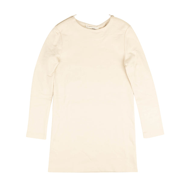 A_PLAN_APPLICATION Beige Cotton Sweatshirt Dress