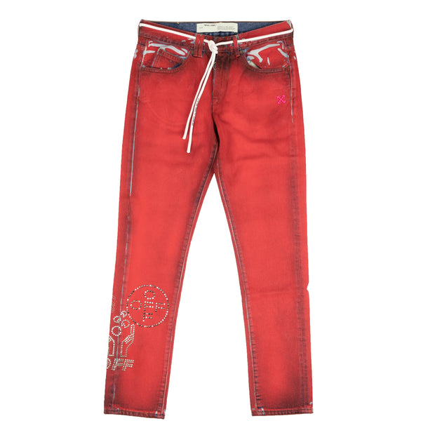 Lydig tilskadekomne Regeringsforordning OFF-WHITE C/O VIRGIL ABLOH Red Denim Slim Fit Jeans – Bluefly