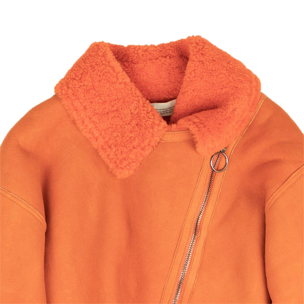 OFF-WHITE C/O VIRGIL ABLOH Orange Cropped Shearling Jacket – Bluefly