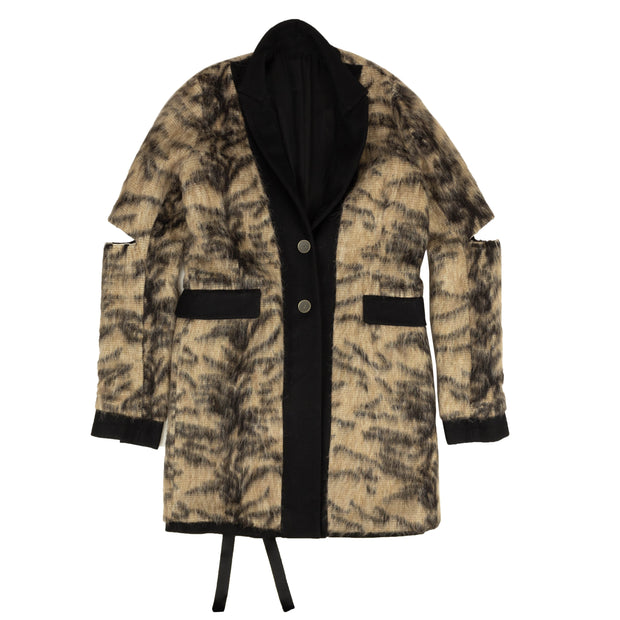 UNRAVEL PROJECT Brown Faux Fur Jacket