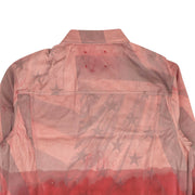 424 ON FAIRFAX Pink Pigment Dip American Flag Denim Jacket