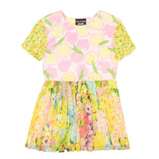 BOUTIQUE MOSCHINO Multi Floral Fruit Spring Silk Mini Dress