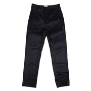 DEVEAUX Navy Blue Acetate Classic Slim Pants
