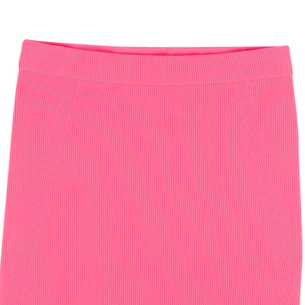 HELMUT LANG Neon Pink Ribbed Miniskirt