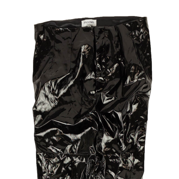PALOMO Black Faux Leather Lace Up Pants