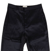DEVEAUX Navy Blue Acetate Classic Slim Pants