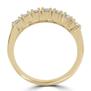 1ct Diamond Wedding Ring Anniversary 14k Yellow Gold 7-Stone Womens Band