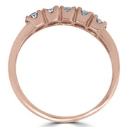 1/2 carat 14k Rose Gold 5-Stone Diamond Wedding Ring Round Brilliant cut
