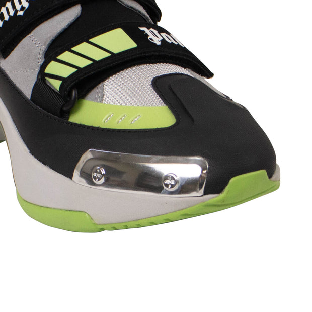 PALM ANGELS Gray & Neon Green Recovery Sneakers