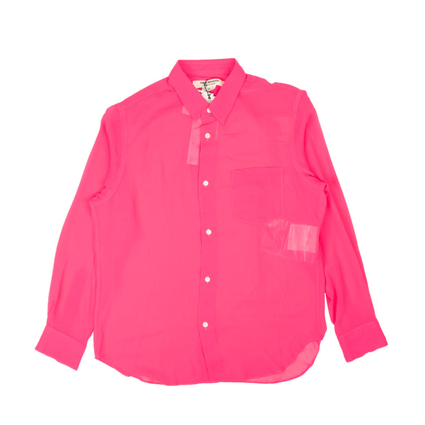 JUNYA WATANABE Neon Pink Transparent Long Sleeve Shirt