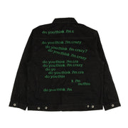 WHO DECIDES WAR Black Dytic Embroidered Denim Jacket