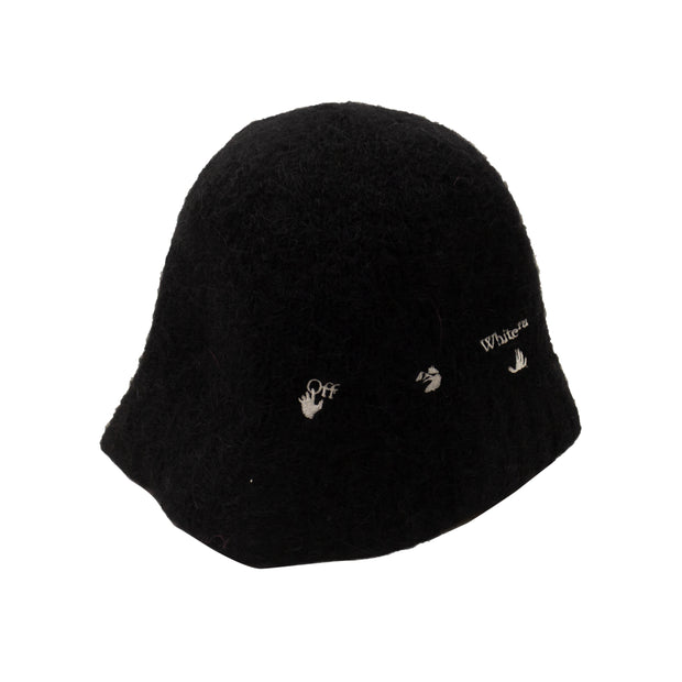 OFF-WHITE C/O VIRGIL ABLOH Black Logo Mohair Bucket Hat – Bluefly