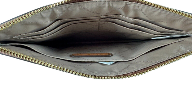 Michael Kors Women's Jet Set Travel Extra Large Zip Clutch Leather Wristlet Wallet