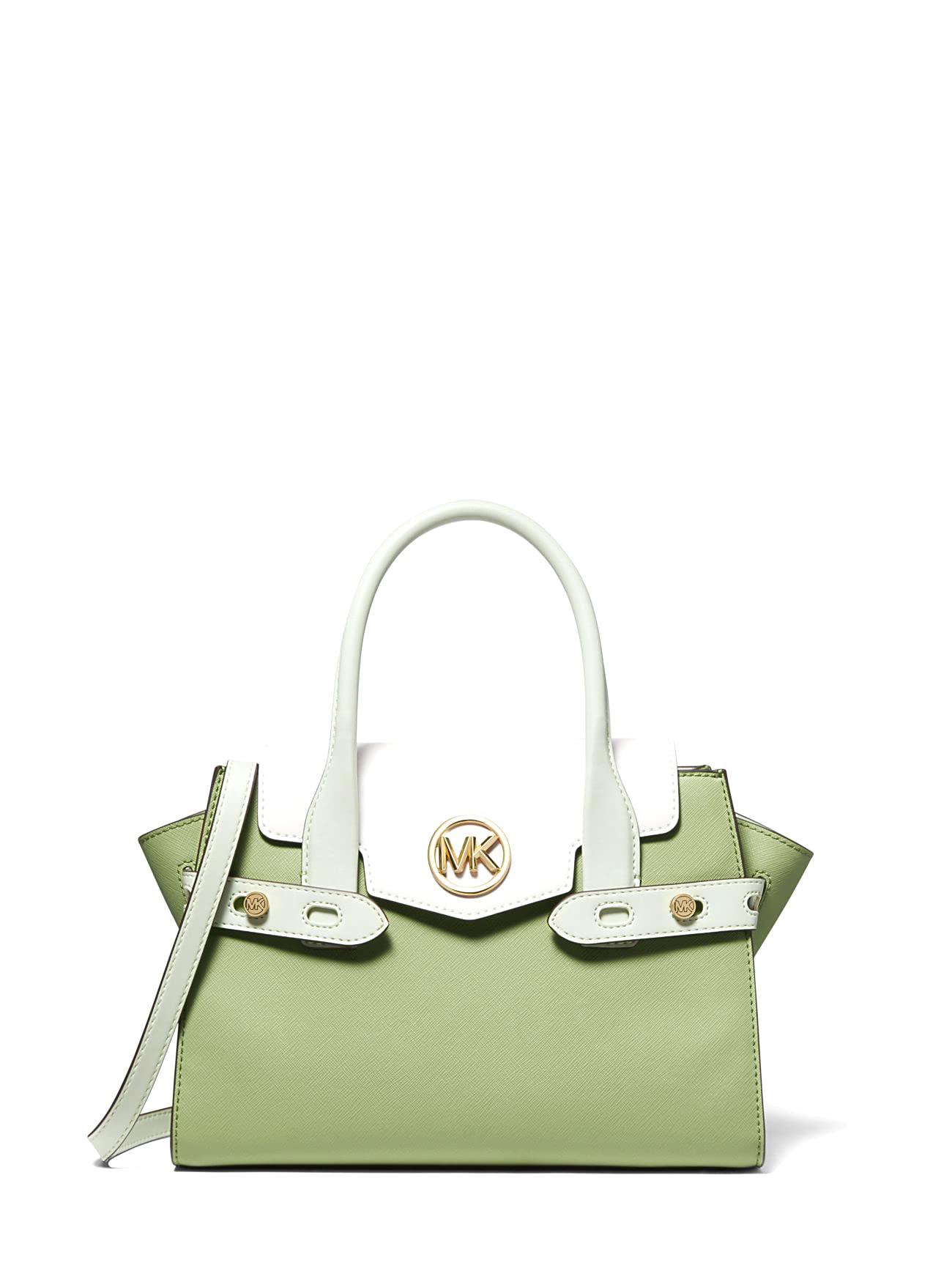 MICHAEL KORS CARMEN SAFFIANO LEATHER SMALL FLAP SATCHEL SHOULDER PURSE BAG14
