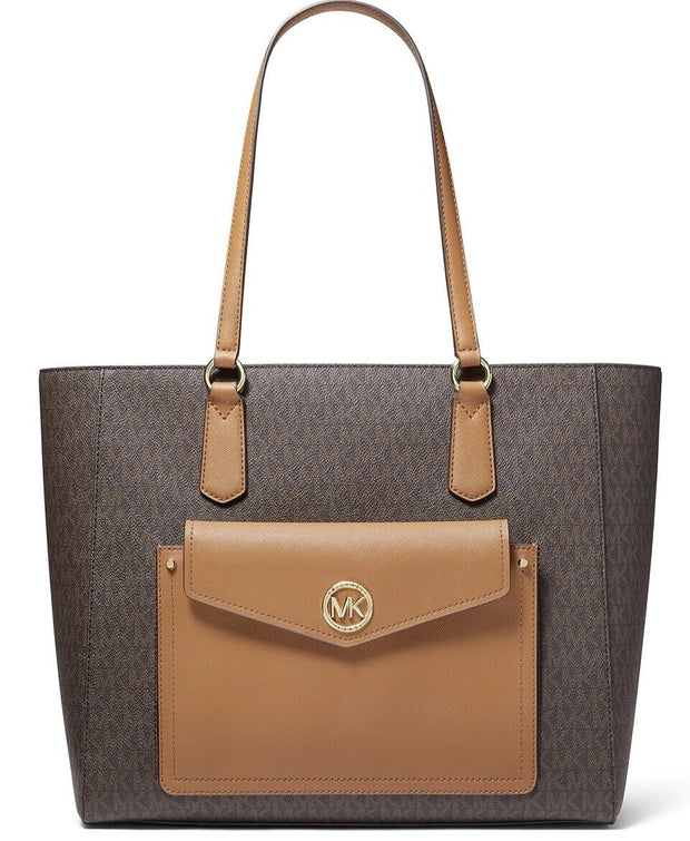 Michael Kors Women's Joey Large MK Signature TZ Snap Pocket Tote – Bluefly