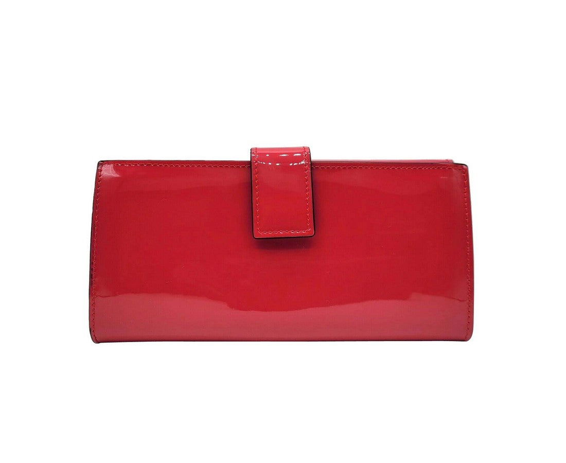 Alexander McQueen Women's Hot Pink Patent Leather Continental Wallet 275330 DP00I 56352