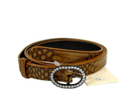 Bottega Veneta Women's Brown Python Skinny Belt 278507