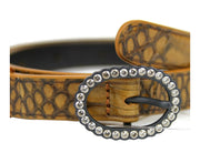 Bottega Veneta Women's Brown Python Skinny Belt 278507