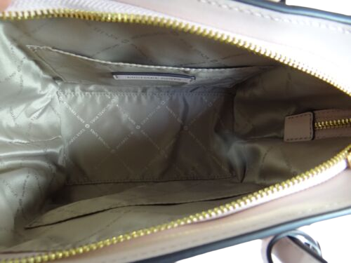 Michael Kors Avril Small Top Zip Black Pebbled Leather Satchel Crossbody Bag9
